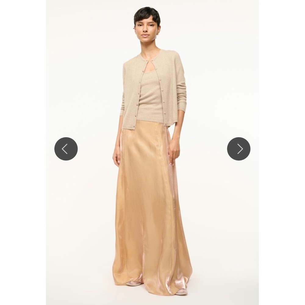 Staud Vincenzo Skirt Rose Gold Metallic Maxi A-Line Sz 12 NEW Cocktail Fancy